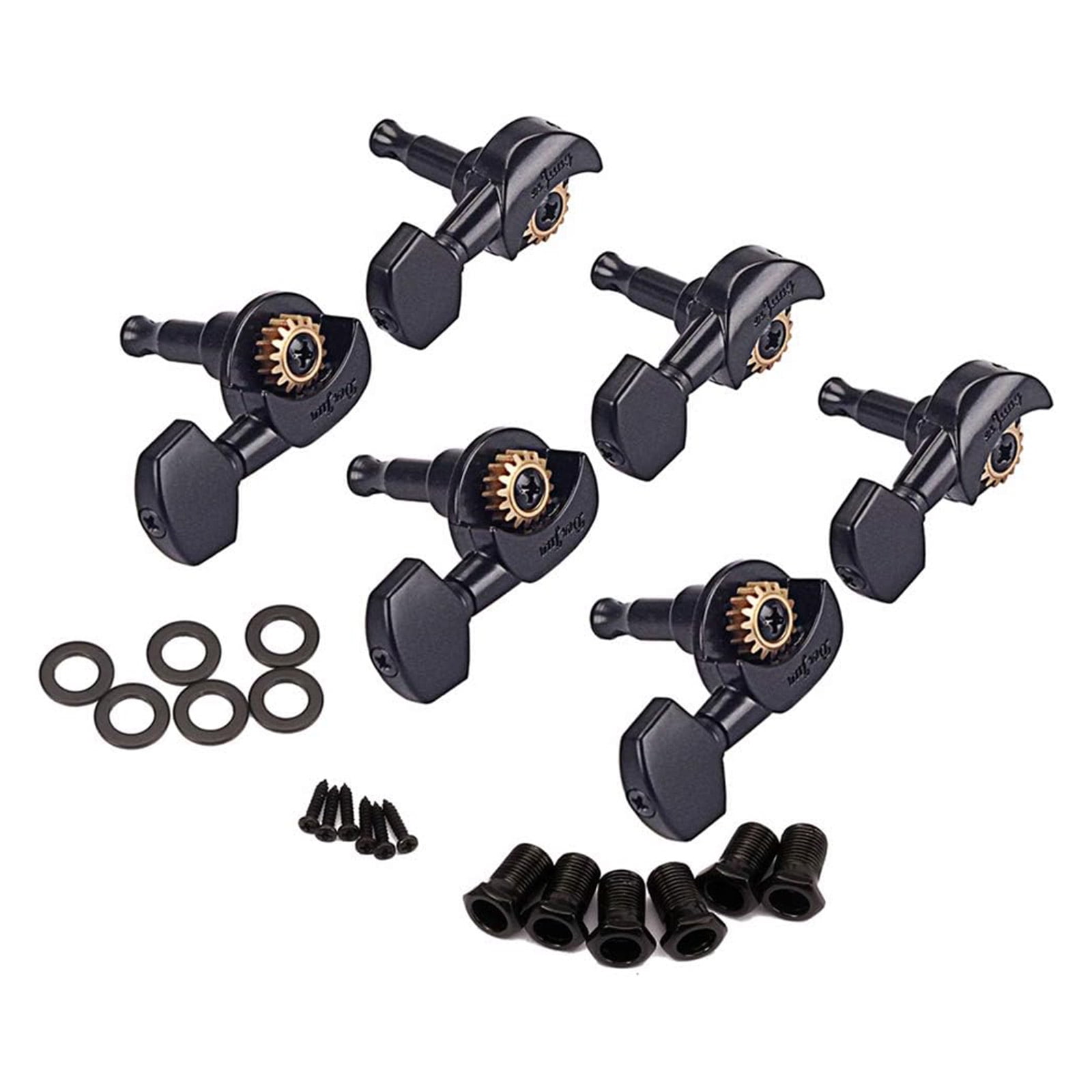 6Pcs Locking Guitar Tuning Pegs Machine Head Tuners Keys for Electric Acoustic Guitars Metal Replacement Parts