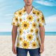 thumbnail image 2 of Balery Sunflowers Camisas hawaianas de manga corta para hombre, camisas playeras de corte holgado, camisas de vacaciones con botones,3X-Large, 2 of 7