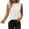 thumbnail image 1 of Débardeurs & Camisoles pour Femmes Liquidation Gilet Mélangé pour Femmes Couleur Unie Col Rond Sans Manches Gilet Mode Été Haut Décontracté, 1 of 6