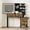 Black, variant on Sunvasagoo 46.8" LED Makeup Vanity w/Sliding Mirror, Charging Hub, 5 Drawers, White/Black