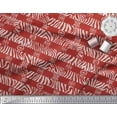 thumbnail image 3 of Soimoi Red polyester Crepe Fabric Stripe & Wild Animal Skin Print Fabric by Yard 42 Inch Wide, 3 of 3