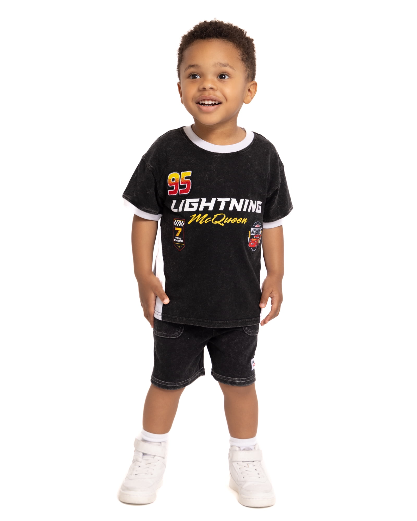 Pixar Cars Toddler Boys Short Sleeve Graphic Tee and Matching Shorts Outfit Set, 2-Piece, Sizes 12M-5T