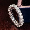 thumbnail image 2 of 2Ct Round Cut Lab Created Diamond Full Eternity Women's Wedding Band Ring 14K White Gold Plated Silver, 2 of 3