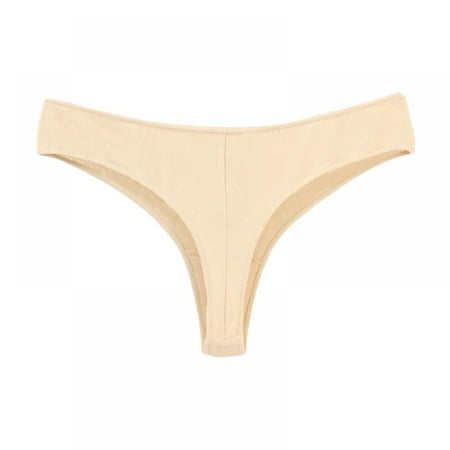 

Popvcly Women s Solid Color Thong Sexy Low-rise Panties Cotton Briefs Comfortable Sexy Panties 3Pack