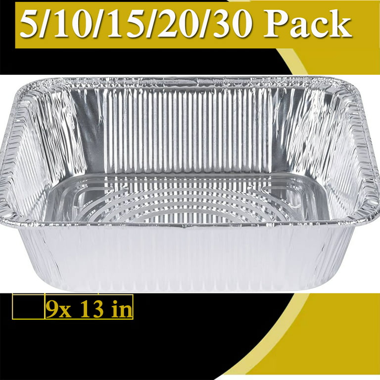 Aluminum Pan 9x13 Disposable Aluminum Foil Tray Heavy Duty Baking Tray,  Half Size Deep Steam Table Tray - Tin Foil Pot Is Ideal for Cooking,  Baking