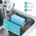 thumbnail image 4 of KESOL 3-in-1 Kitchen Sink Caddy with Adhesive Sponge Holder for Kitchen Sink + Dish Cloth Hanger + Dish Brush Holder, 304 Stainless Steel Rust Proof, Water Proof, No Drilling Kitchen Sink Accessories, 4 of 6