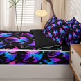 thumbnail image 5 of Manfei Fantasy Dragon Animals Zipper Twin Comforter Sets with Fitted Sheet and 2 Pillowcases,Vintage Stars Moon Zipper Bedding Set,Blue Purple,Black Reversible,4pcs, 5 of 8