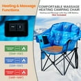 thumbnail image 4 of ABORON Padded Heated Massage Camping Chair 2 Pack, Outdoor Folding Chair with 3 Heat Level & Back Massage, Heated Patio Chair Portable Heavy Duty Arm Chair, Support Up to 400lbs, Battery NOT Included, 4 of 9