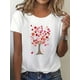 thumbnail image 1 of Valentine's Day Heart Tree Graphic Tee - Casual Yellow Crew Neck Short Sleeve T-Shirt with Colorful Heart Design Tee For Adult, Men, Women, Teen, Teenager, Adolescent, Youth, 1 of 7
