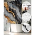 thumbnail image 5 of Split Shower Curtain for Transfer Bench, Black Golden Fabric Shower Curtains for Bathroom, Marble Aesthetics Modern Ink Painted Tub Sliding Transfer Bench Waterproof Bath Curtains 72"x78", 5 of 9