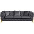 thumbnail image 6 of Meridian Furniture Kingdom Grey Velvet Sofa, 6 of 11