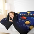 thumbnail image 4 of Manfei Mystic Outer Space Bedding Comforter Set for Kid, Planet Lines Stripes Twin Comforter Sets, Stars Starry Sky Reversible Bedding Set, Lightweight Room Decor, 2-Piece, 4 of 8