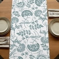 thumbnail image 5 of Boho Teal Green Floral 70 Inch Table Runner, Vintage Farmhouse Paisley Leaf Farmhouse Dresser Scarf Cotton & Linen Tablerunner for Dining/Kitchen Island/Holiday Party Décor 13" x 70", 5 of 9