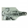 thumbnail image 1 of Jazz Music Cutting Board, Art of Saxophonist Playing at River Bank Palm Trees Bungalow Reflection, Decorative Tempered Glass Cutting and Serving Board, Wine Bottle Shape, Beige Black, by Ambesonne, 1 of 1