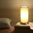 thumbnail image 5 of Mixfeer Touching Control Table Light Bedside 3 Way Dimmable Desk Lamp Modern Nightstand Lamp with Round Fabric Lampshade, 5 of 7