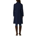 thumbnail image 3 of INSPIRE CHIC Collar Coat for Women's Buttons Long Sleeve A-Line Casual Long Winter Coats M Dark Blue, 3 of 6