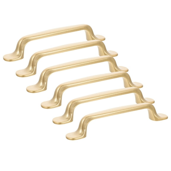 Cupboard Door Handles Drawer Closet Knobs Metal Dresser Gold Kitchen Cabinet 6 Pcs