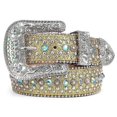thumbnail image 1 of Rhinestone Belt For Men Women Western Cowboy Cowgirl Bling Studded Leather Belt For Jeans Pants125cm(49Inch), 1 of 5