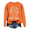 thumbnail image 2 of Let's Get Sheet Faced Halloween Sweatshirts for Women 2025 Crewneck Funny Ghost Graphic Sweatshirt Pullover Tops, 2 of 4