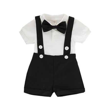 

Baby Boy Clothes 4 Piece 6 Piece Set Shorts Gentleman Set Outfits Baby Suspenders Romper Boys Solid Strap Boys Outfits&Set Organic Baby Boy Jumpsuit