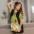 thumbnail image 3 of Naloa Sunflower Gnomes Print Women Nightgowns,Womens Loungewear,Short Sleeve Sleepwear,Comfy Ladies Nightdress, 3 of 6