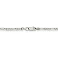 thumbnail image 3 of Primal Silver Sterling Silver 3mm Pave Flat Figaro Chain Bracelet, 3 of 6