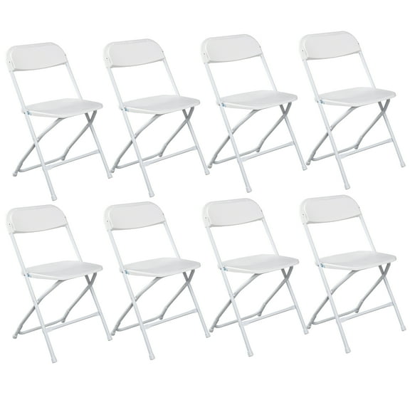 UBesGoo 4 Pack Commercial Folding Chair, Portable Chair for Office, Kitchen, Dining Room, White