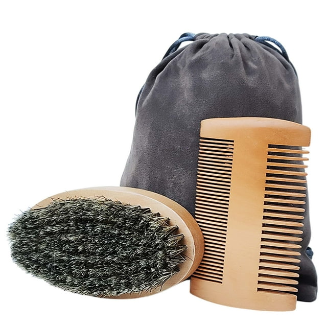 Kit de Peine Cepillo Profesional Barba Bigote Cerdas de Jabalí Dara Baby HOM00013