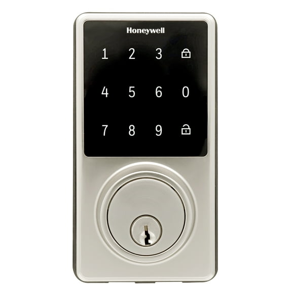 Honeywell Door Locks, Electronic Deadbolt with Touchscreen in Satin Nickel, 8733500