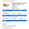 thumbnail image 2 of Front Right Window Motor - Compatible with 2000 - 2002 Jaguar S-Type 2001, 2 of 2
