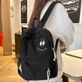 thumbnail image 5 of CUZIBR Corduroy Casual Backpack Cute Pattern Embroidery Adjustable Shoulder Strap Large Capacity Multi Pocket Daypack For Teen Girls College School Daily Commute Weekend Travel, 5 of 5