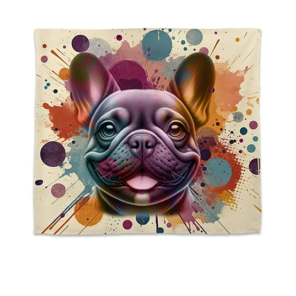 French Bulldog Portrait Watercolor Vintage Retro Styles Tapestry Dog Lover Gifts Wall Hanging Backdrop Home Decor - 00001