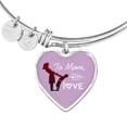 thumbnail image 1 of To Mom With Love Heart Bangle Stainless Steel or 18k Gold 18-22", 1 of 7