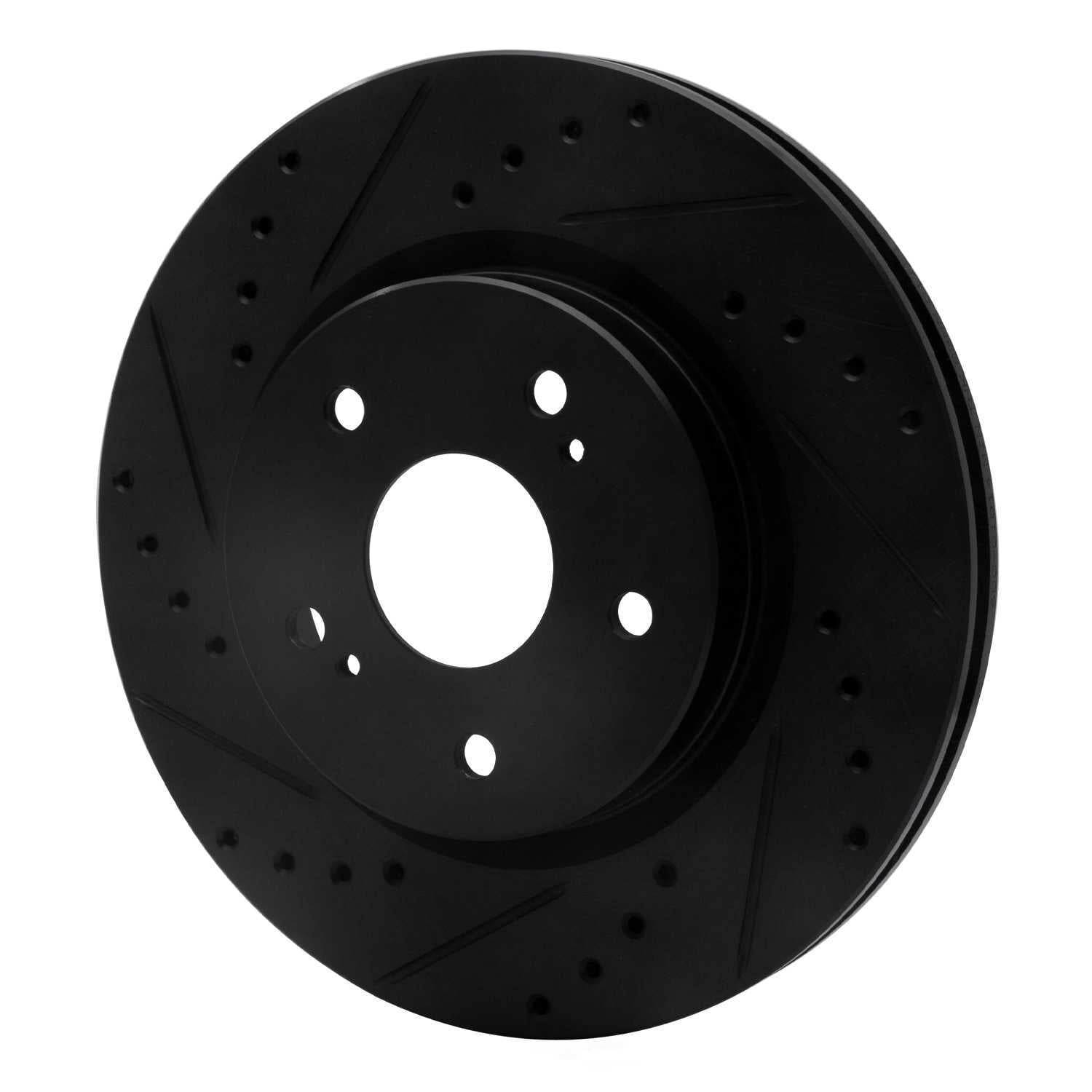 Dynamic Friction Company 633-01014L DFC Brake Rotor - Drilled And Slotted - Black