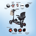 thumbnail image 5 of 12 Miles Range Foldable All Terrain Mobility Scooter - Electric Wheelchair for Adult and Seniors - Black, 5 of 11