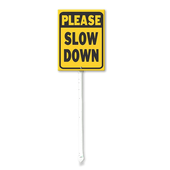 Eveokoki Please Slow Down Yard Sign with Stakes 8in×12in, Sturdy Aluminum Yard Signs Rust Free, Street Slow Down Decorations Sign Traffic Signs for Garden Lawn Street Outdoor