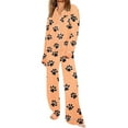 thumbnail image 3 of Tnhcen Dog Paw Footprint Womens 2025 Pajama Sets Long Sleeve Sleepwear Soft Pjs Set Winter 2 Piece Nightwear, 3 of 8