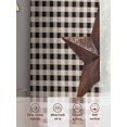 thumbnail image 3 of Texas Star Plaid Sheer Curtains 72 Inch Length 2 Panels Set, Semi Transparent Voile Rod Pocket Curtains for Living Dining Room Bedroom Drapes Farmhouse Black Brown Texas Vintage, 3 of 6