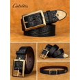 thumbnail image 6 of Catelles Vintage First-Layer Leather Belt, Antique Brass Buckle, Durable and Wear-Resistant Men's Casual and Business Belt&For waist 42 width 1.5inch(3.8cm), 6 of 8