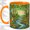 Orange, variant on Fox Forest Coffee Mug, Stained Glass River Art, Woodland Daily Tea Sips