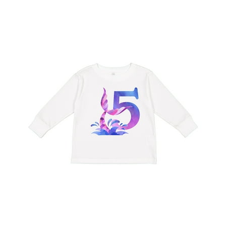 

Inktastic 5th Birthday Mermaid Tail Gift Toddler Boy or Toddler Girl Long Sleeve T-Shirt