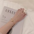 thumbnail image 3 of Fashion Chain Love Pearl Double Bracelet Temperament Peach Heart Pendant Bracelet Female College Student Jewelry Pulsera, 3 of 5