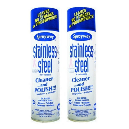 SW841 Aerosol Stainless Steel Polish & Cleaner, 15 oz (15 oz can, Pack of 2) (Best Cleaner For Stainless Steel Gas Stove Top)