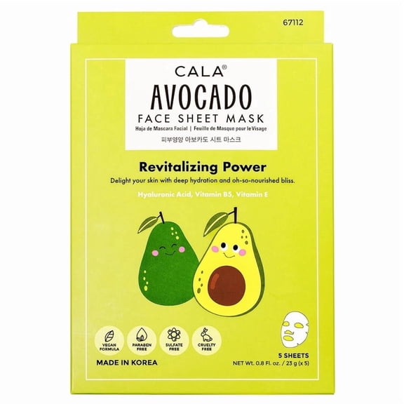 CALA Avocado Face Sheet Mask Revitalizing Power (5 Sheets)