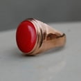 thumbnail image 2 of Natural Certified Red Coral Gemstone Moonga Astrological Ring 925 Sterling Silver Handmade Birthstone Jewelry Ring For Men, 2 of 3