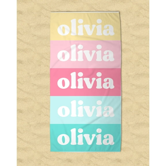 Personalized Ombre Girls Beach Towel