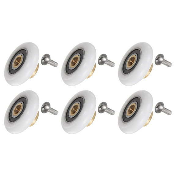 Shower Door Roller Wheel 23mm Dia. Replacement Part for Bathroom Glass Door, Sliding Door Roller, (1 Set 6pcs)