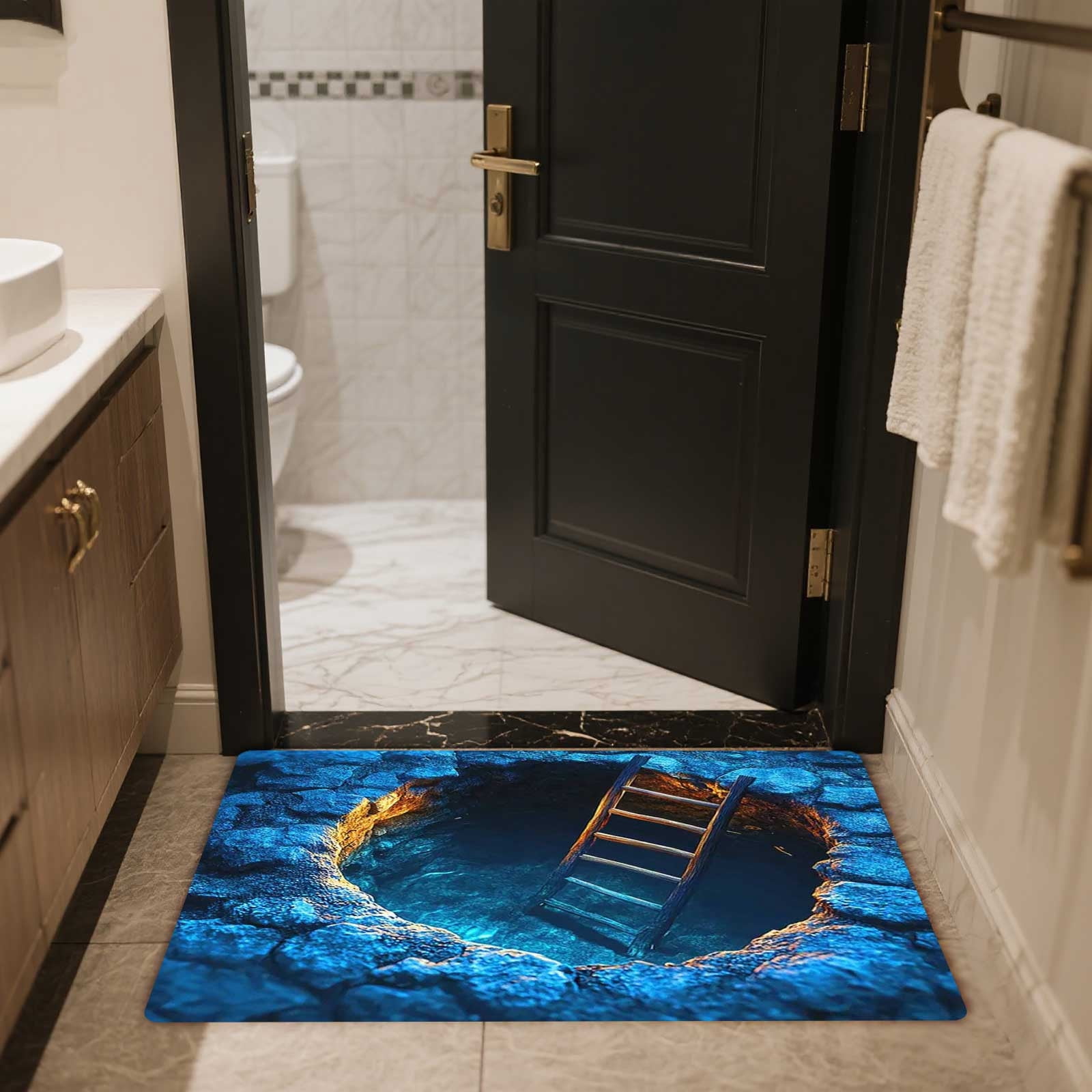 3D Optical Illusion Doormat, All-Weather Front Door Mat for Indoor & Outdoor Use, Non- Entrance Rug for Patio, Porch, and Entryway - Easy to Clean Floor Carpet Decor