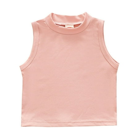 

Dr.Eam Toddler Boys Girls Tees T-Shirts Kids Toddler Baby Girls Spring Summer Solid Cotton Sleeveless T Shirt Tops Vest Clothes Classic Tops Casual Soft Everyday Pink 1 Y-2 Y