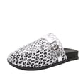 thumbnail image 1 of Slides for Women Summer Women's Slide Sandals Versatile Plus-Size Closed-Toe Buckle Strap Thick-Soled Breathable Beach Shoes Slippers, Silver-37, 1 of 7